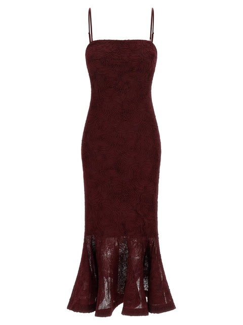 Rotate Birger Christensen Flower Mesh Flounce Dress
