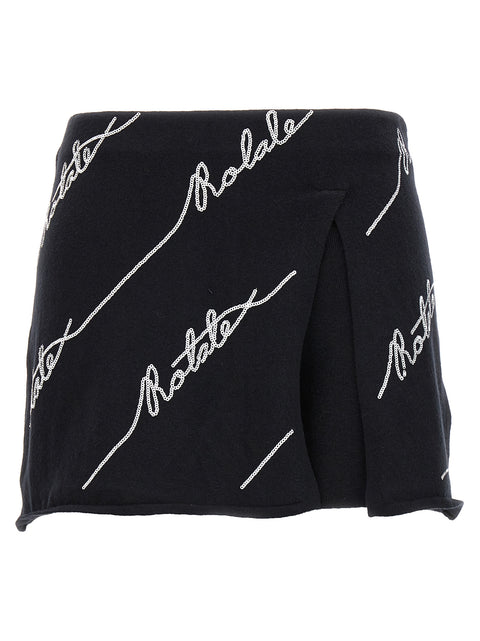 Rotate Birger Christensen Skort Sequin Logo Mini