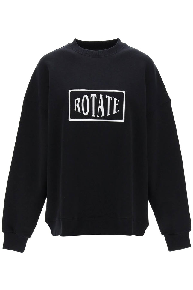 Rotate crew-neck sweatshirt with logo embroidery-women > clothing > tops > sweatshirts-Rotate-xs-Black-Urbanheer