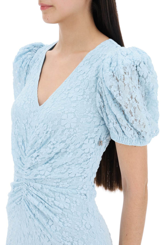 Rotate Midi Lace Dress With Puffed Sleeves-women > clothing > dresses > midi-Rotate-Urbanheer