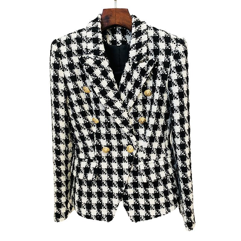 Rowan Black Houndstooth Tweed Blazer