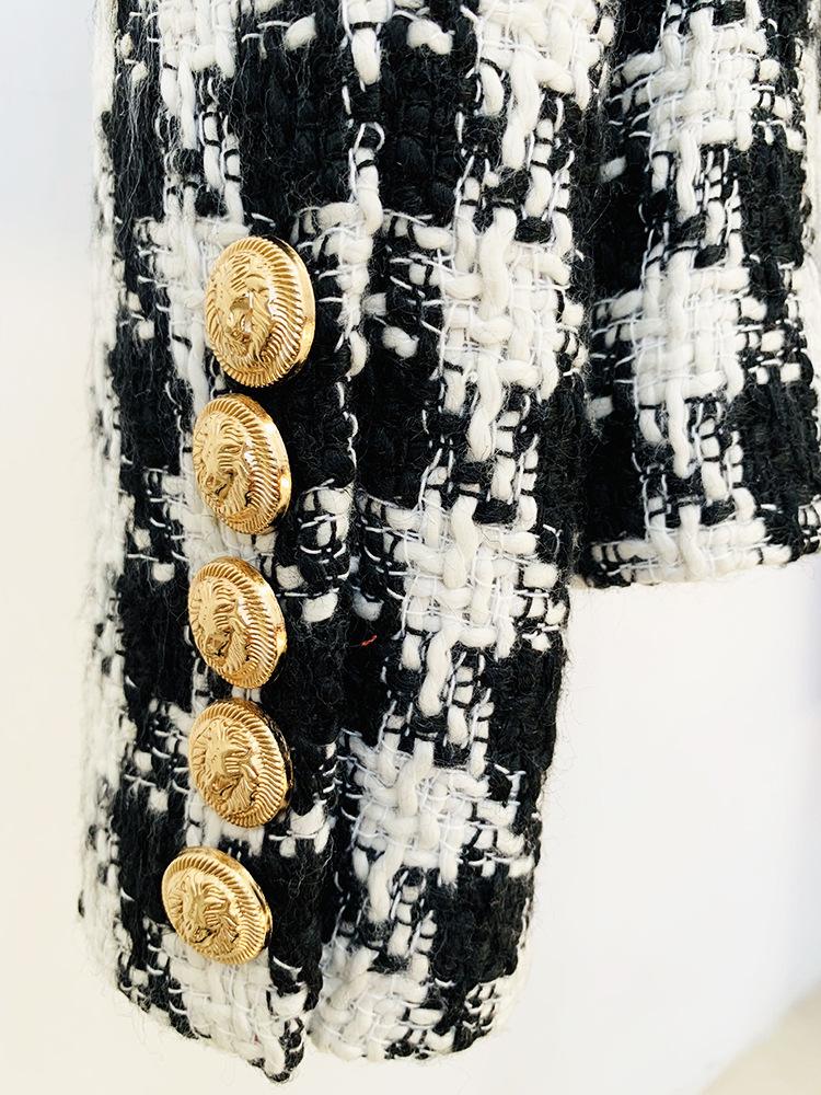 Rowan Black Houndstooth Tweed Blazer