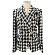 Rowan Black Houndstooth Tweed Blazer