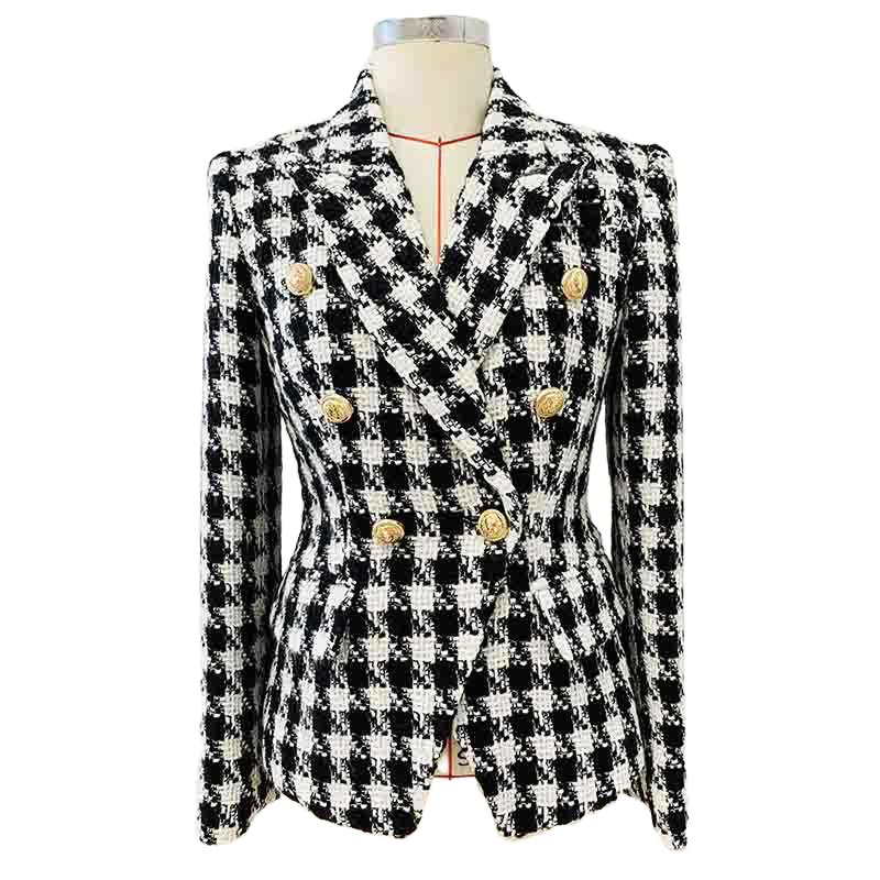 Rowan Black Houndstooth Tweed Blazer