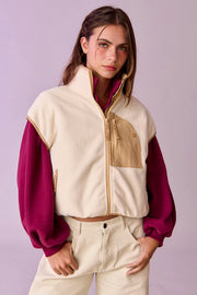 Ruby Oversized Fleece Vest Cream-Vest-Papermoon-S-Cream-Urbanheer