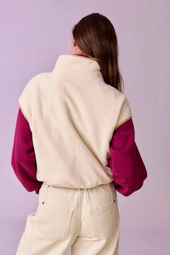 Ruby Oversized Fleece Vest Cream-Vest-Papermoon-S-Cream-Urbanheer