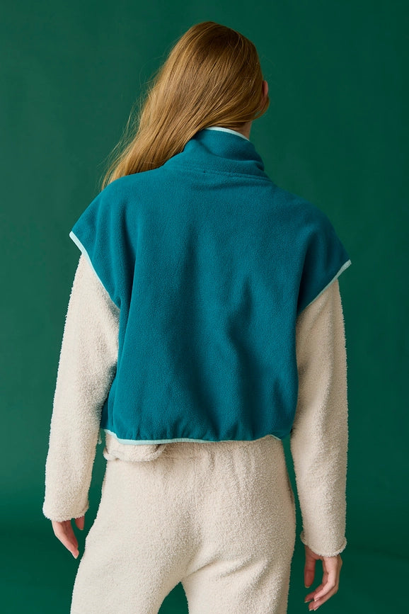 Ruby Oversized Fleece Vest Teal-Vest-Papermoon-S-Teal-Urbanheer