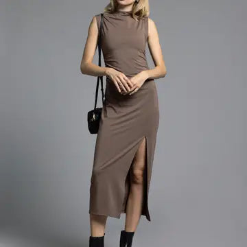 Ruched Midi Dress - Rose Dress