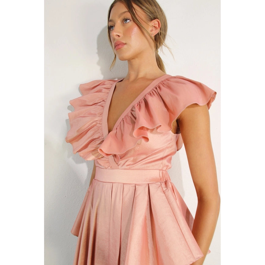Ruffle Lover Mini Dress-Dress-Mulla-S-SALMON PINK-Urbanheer