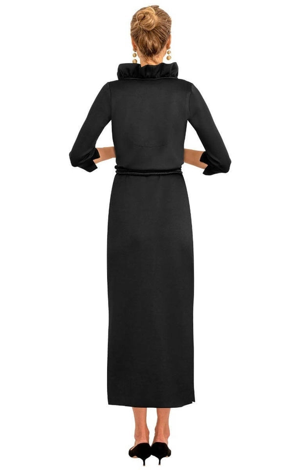 Ruffneck Maxi Dress - Solid Black-Dress-Gretchen Scott LLC-XXS-Black-Urbanheer