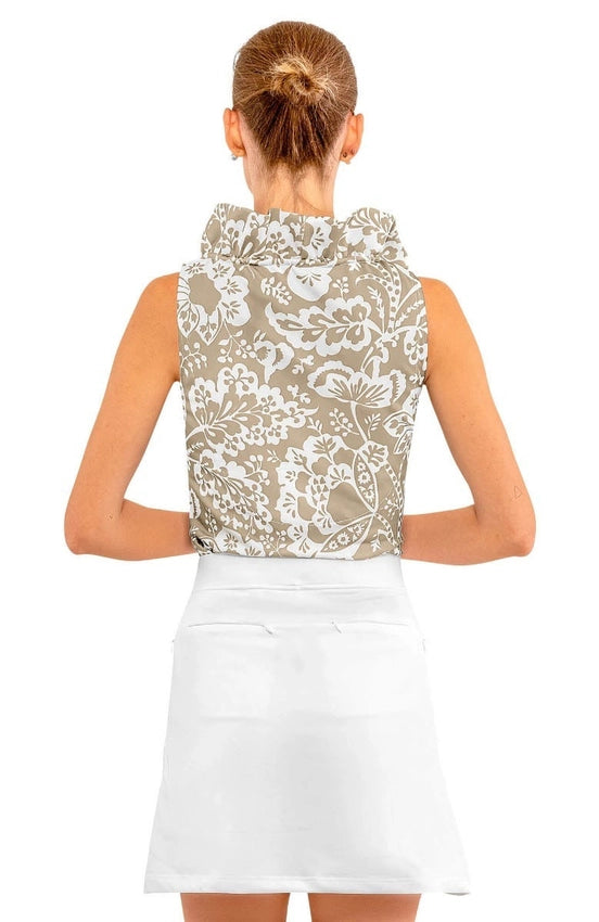 Ruffneck Sleeveless Top - Flora Khaki-Top-Gretchen Scott LLC-XXS-Khaki-Urbanheer
