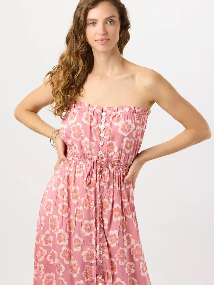 Ryden Maxi Dress Lanai Floral Mauve-Dress-Tiare Hawaii-One Size-Lanai Floral Mauve-Urbanheer