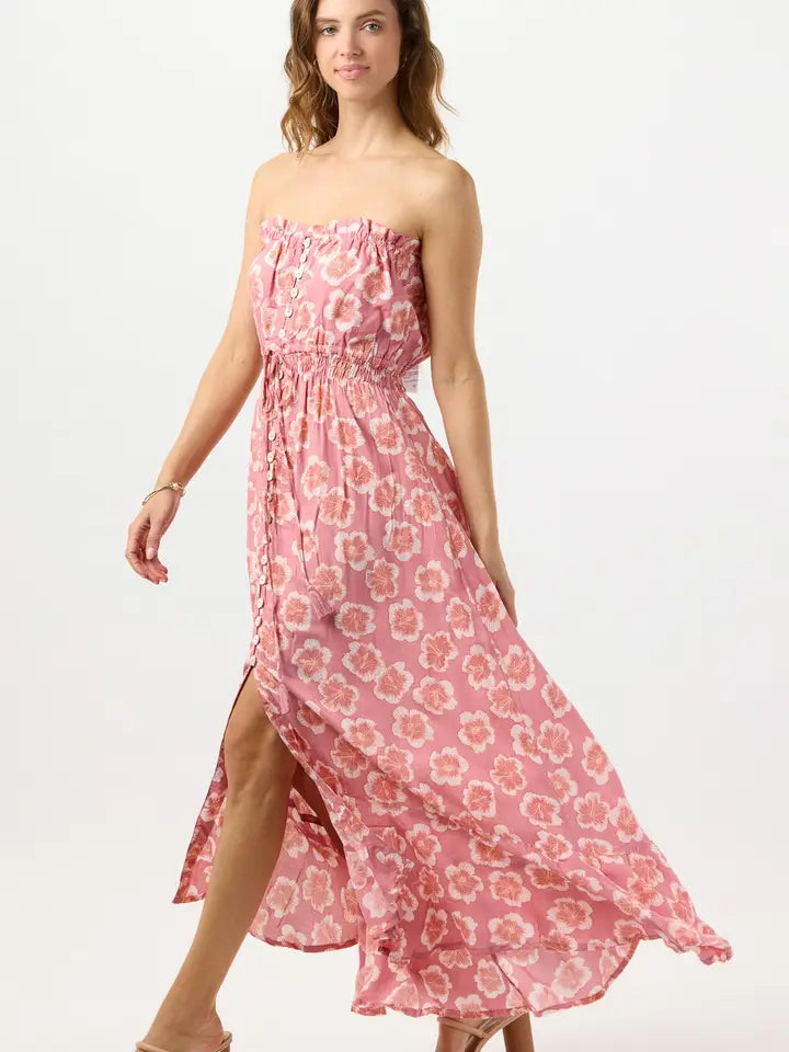 Ryden Maxi Dress Lanai Floral Mauve-Dress-Tiare Hawaii-One Size-Lanai Floral Mauve-Urbanheer