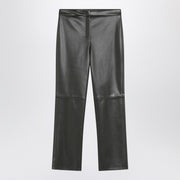 S Max Mara Dark green trousers in coated fabric