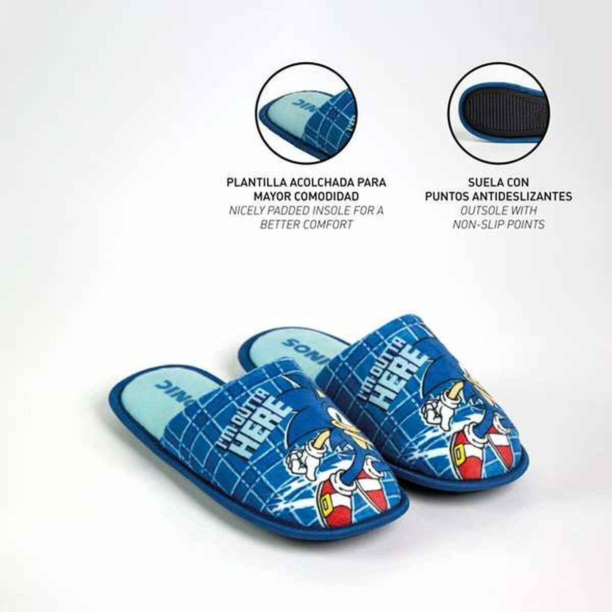 House Slippers Sonic Blue-Shoes and accessories, Shoes-Sonic-Urbanheer