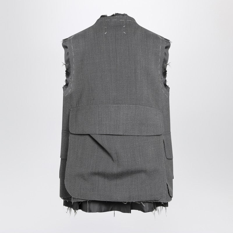 Maison Margiela Vest Work in Progress grey in wool-Jackets-Maison Margiela-46-Urbanheer