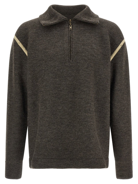 Maison Margiela Elbow Patch Quarter-zip  Reversible Sweater