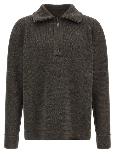 Maison Margiela Elbow Patch Quarter-zip  Reversible Sweater