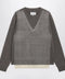 Maison Margiela Crewneck lambswool sweater in mud and ecru