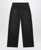 Maison Margiela Double-dyed work trousers in black cotton with spots