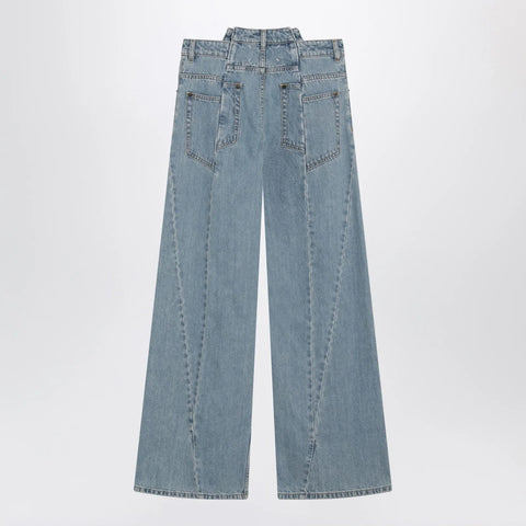 Maison Margiela Stonewashed straight-leg denim jeans in medium blue