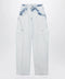 Maison Margiela Blue Faded Cotton Jeans with Cut-Out Details