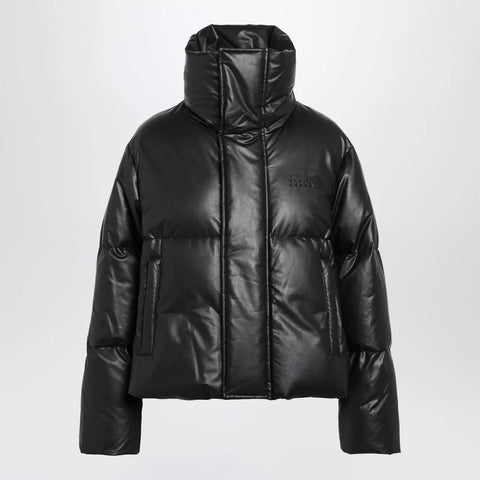 MM6 Maison Margiela Short padded faux leather jacket in black