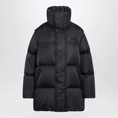 MM6 Maison Margiela Nylon puffer jacket with detachable sleeves in black