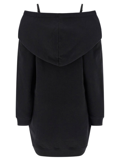 Mm6 Maison Margiela Off-shoulder Hooded Dress
