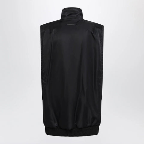 MM6 Maison Margiela Black Nylon Zip-Up Vest