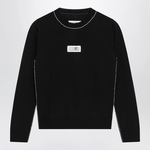 MM6 Maison Margiela Wool-blend sweater with contrast trim in black