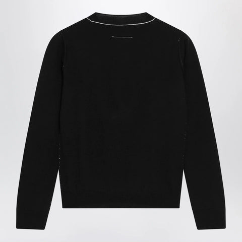MM6 Maison Margiela Wool-blend sweater with contrast trim in black