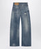 MM6 Maison Margiela Distressed wide-leg denim jeans in medium blue