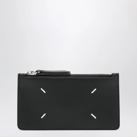 Maison Margiela Black Four Stitches Zip Card Holder