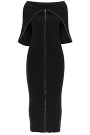 Mm6 Maison Margiela Zippered Rib Knit Midi Dress-Dress-MM6 Maison Margiela-Black-M-Urbanheer