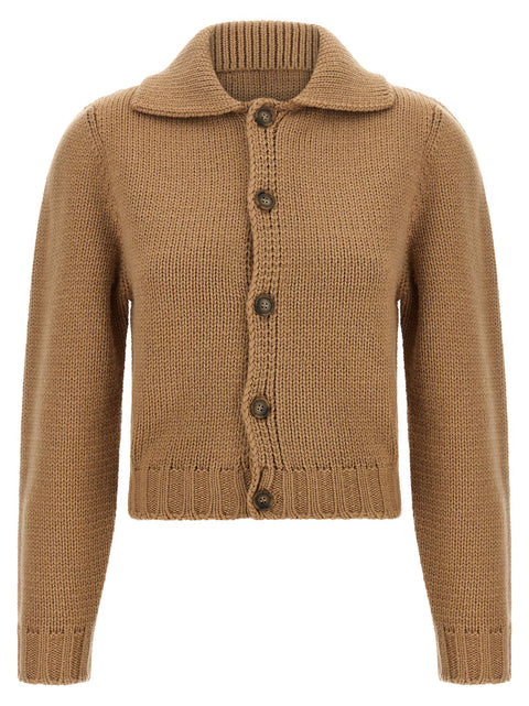 Mm6 Maison Margiela White Stitch Line Cardigan
