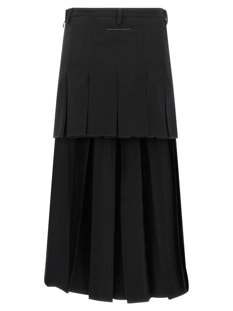 Mm6 Maison Margiela Overlapping Pleated Skirt