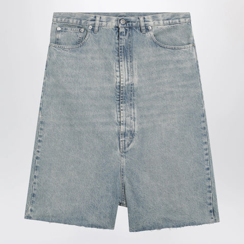 Maison Margiela Low-crotch denim bermuda shorts in ice blue