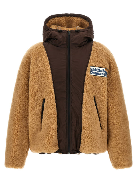 Dsquared2 Teddy Reversible Jacket With Logo Patch