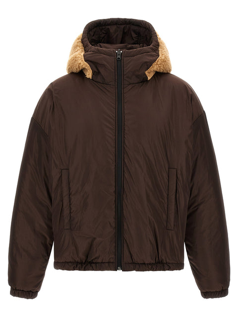 Dsquared2 Teddy Reversible Jacket With Logo Patch