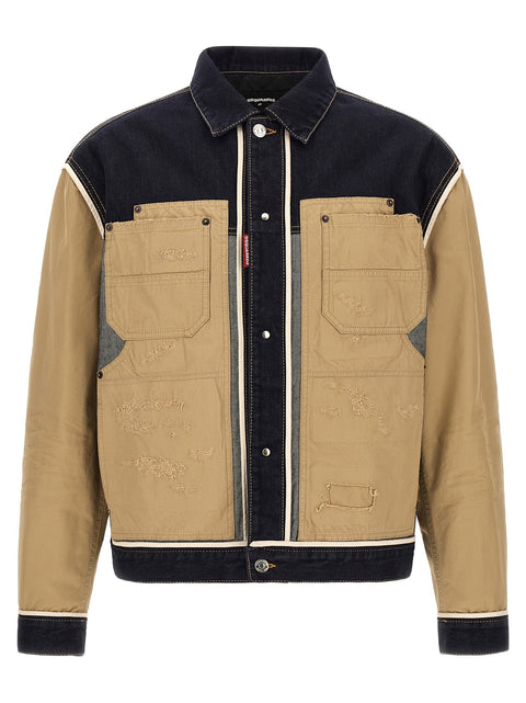 Dsquared2 Two-material Denim Jacket
