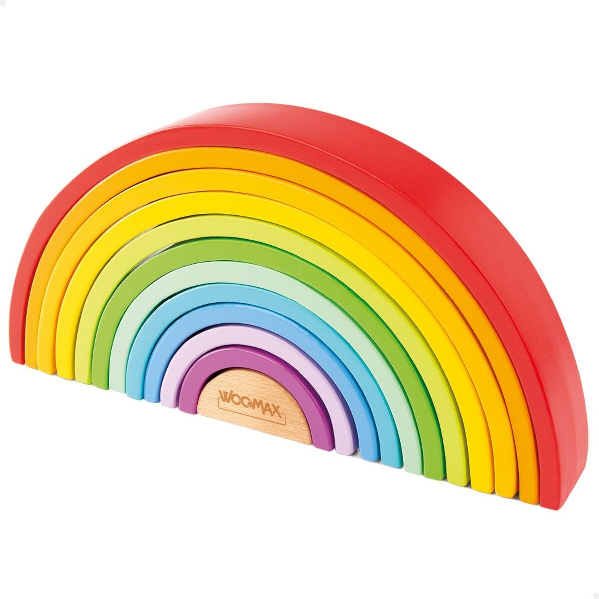 Child's Wooden Puzzle Woomax Rainbow 11 Pieces 2 Units-Toys and games, Puzzles and brain teasers-Woomax-Urbanheer