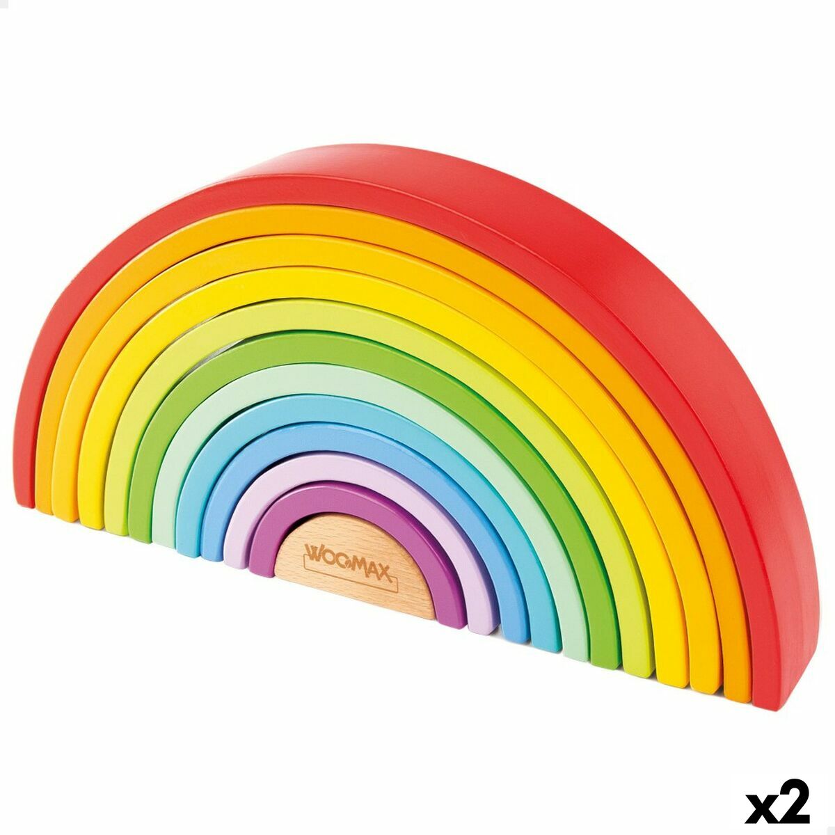 Child's Wooden Puzzle Woomax Rainbow 11 Pieces 2 Units-Toys and games, Puzzles and brain teasers-Woomax-Urbanheer