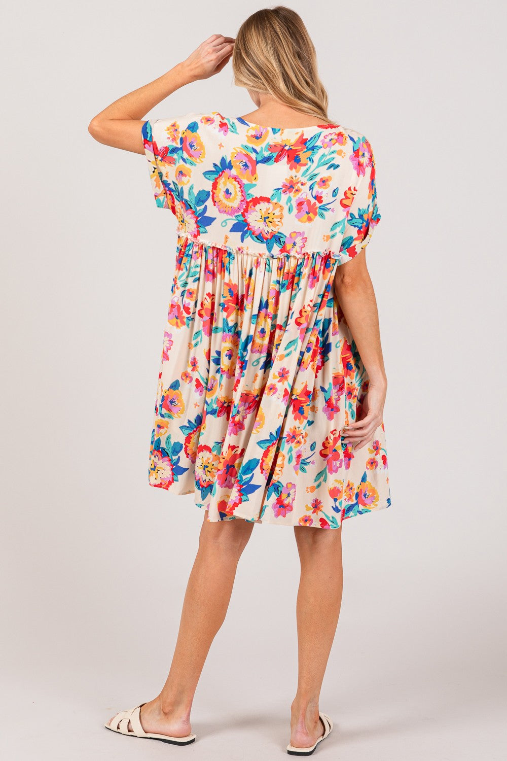 Sage + Fig Full Size Floral Button-Down Short Sleeve Dress-Street 360-Multi-S-Urbanheer