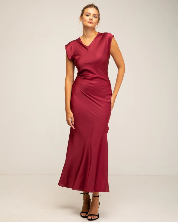 SATIN DRESS_BURGANDY-Dress-Tantra-S-Urbanheer