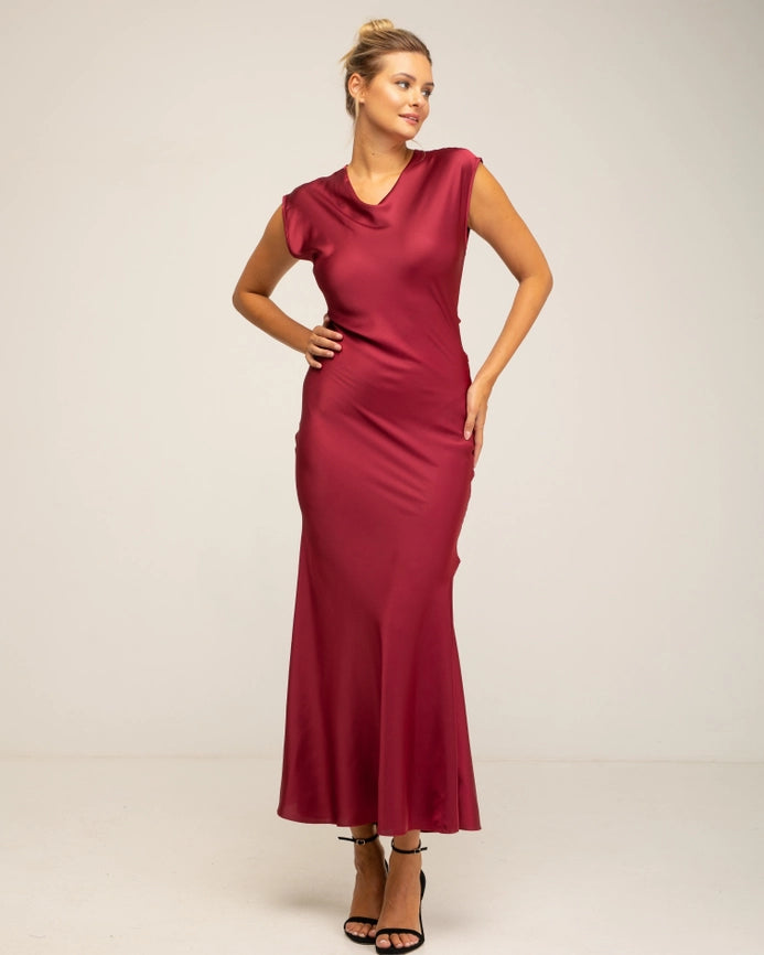 SATIN DRESS_BURGANDY-Dress-Tantra-S-Urbanheer