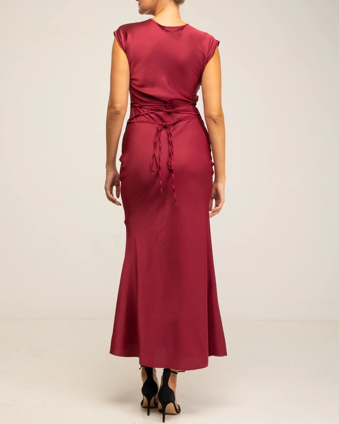 SATIN DRESS_BURGANDY-Dress-Tantra-S-Urbanheer