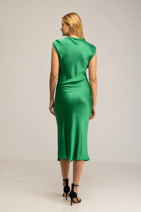 SATIN DRESS_GREEN-Dress-Tantra-S-Urbanheer