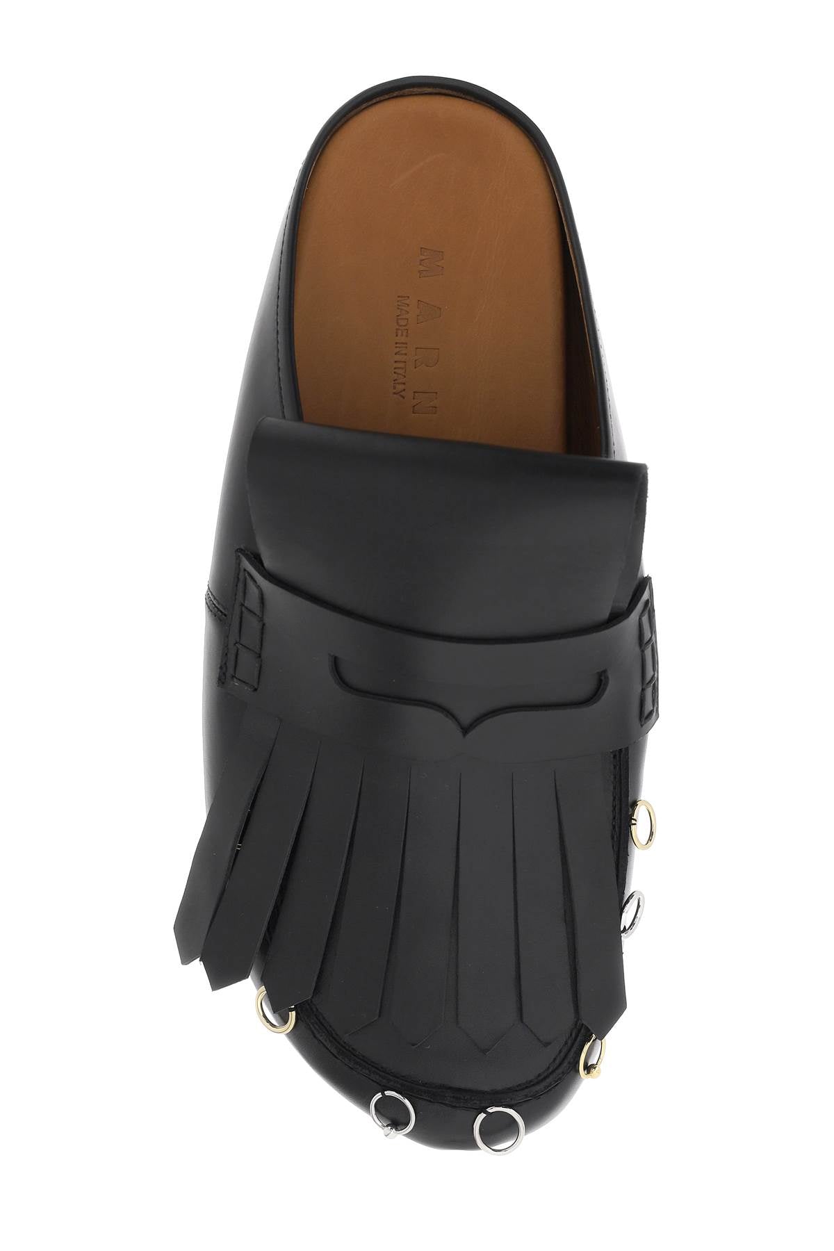 Marni leather clogs with bangs and piercings-Sandals-Marni-41-Urbanheer