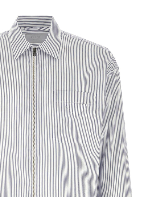 Prada Zip Striped Shirt